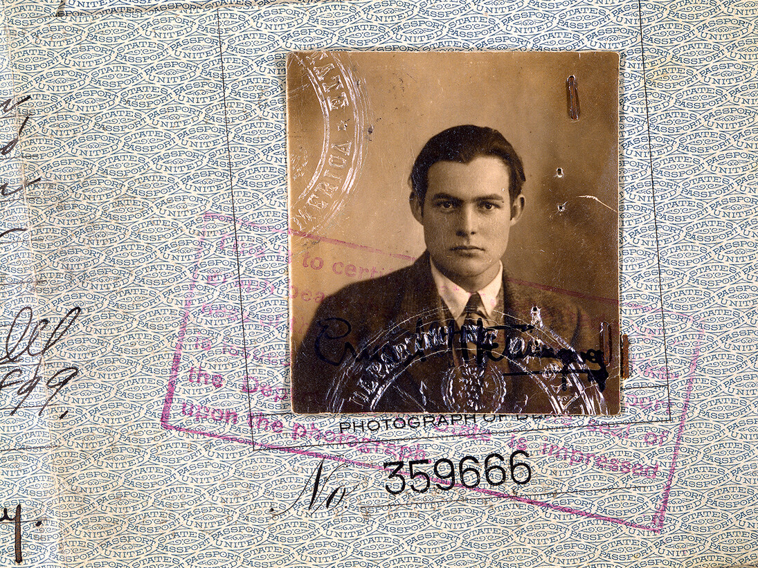 Hemingway’s 1923 passport (detail), 1923, Ernest Hemingway Photograph Collection, John F. Kennedy Presidential Library and Museum.