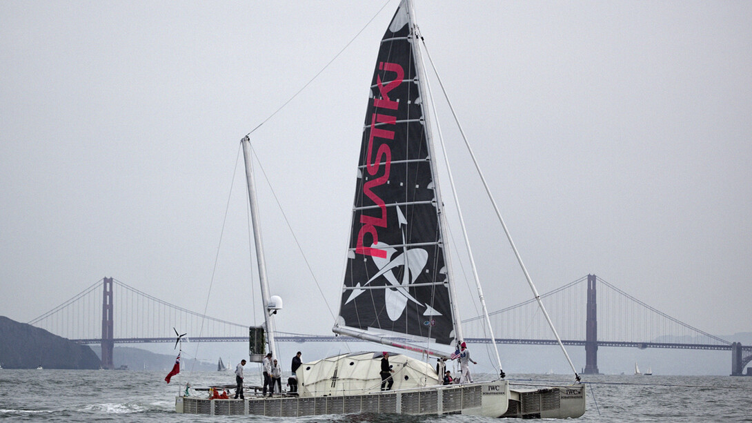 The Plastiki, sailing in San Francisco