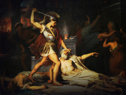 'La muerte de Príamo' (Jules Lefebvre, 1861)