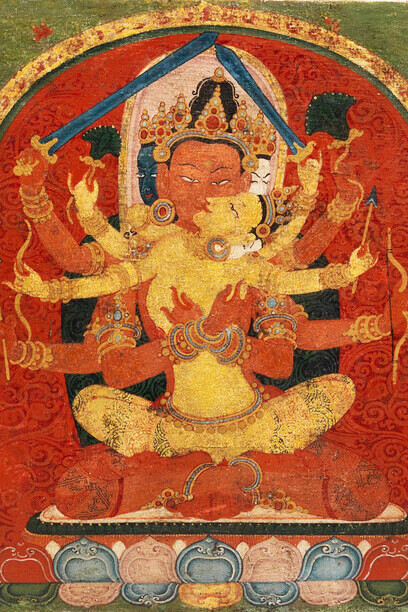 A Tantric painting of Shiva from Rajasthan, North India, dating back to the 19th century. It was once part of Seward Kennedy's renowned 'Cabinet of Curiosities