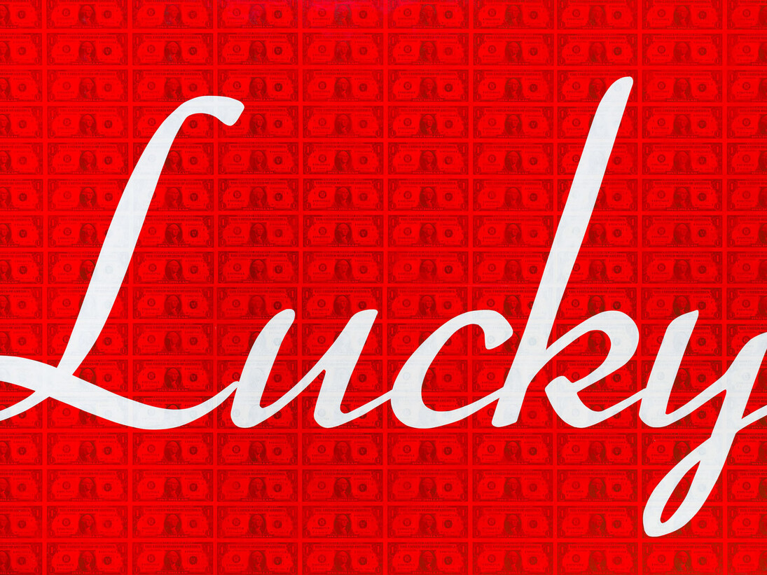 Santiago Montoya, Lucky, 2013, Acrylic on paper money mounted on aluminum, 105.7 x 186 cm
