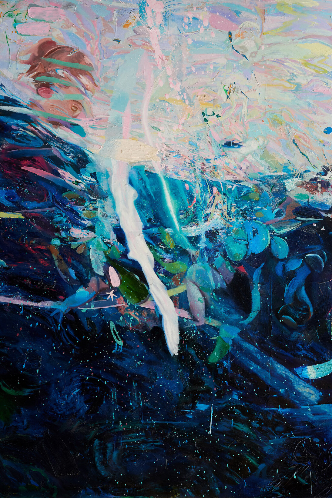 Giuseppe Gonella, Beneath the surface, 2016_17, oil on canvas, 200x145cm. Courtesy Galleria Giovanni Bonelli
