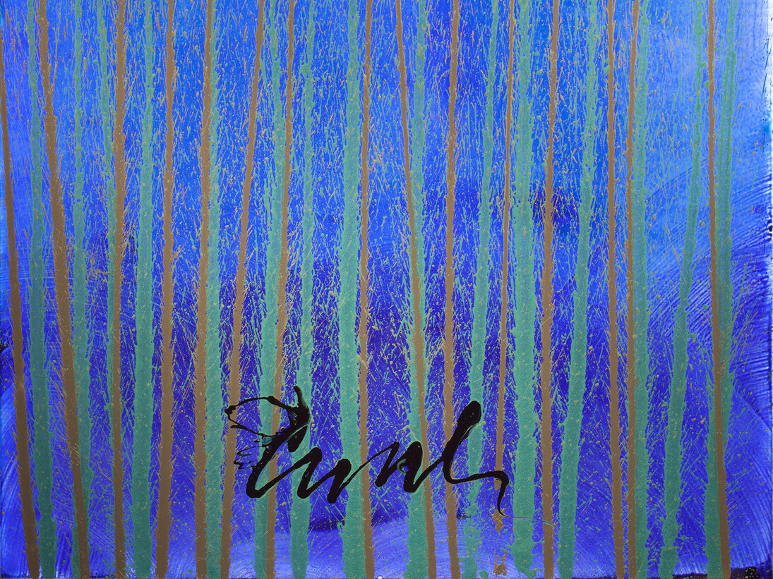 Dale Chihuly, Reed Drawing on Acrylic, 2014, 72 x 53” (detail)