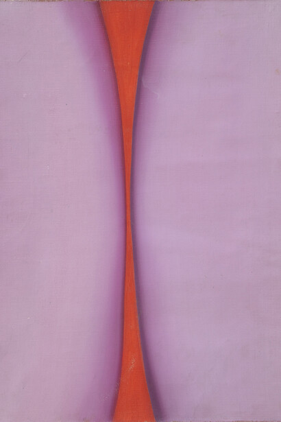 Huguette Caland, Bribes de Corps, 1973, oil on linen, 19 x 13.75 inches, 48.3 x 34.9 cm. Courtesy of the artist and Lombard Freid Gallery, NY
