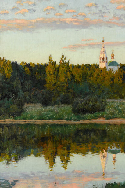 Isaac Levitan, Convento tranquilo (detalle), 1890