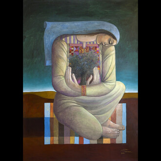 Sliman Mansour, Land Day (2020), aqueous print on archival Canson rag paper, 240 g. Edition of 75 (+AP), 54x39.5 cm. Courtesy of Zawyeh Gallery