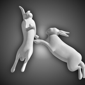 Galerie Heim, Thierry Wald, Lièvres joueurs