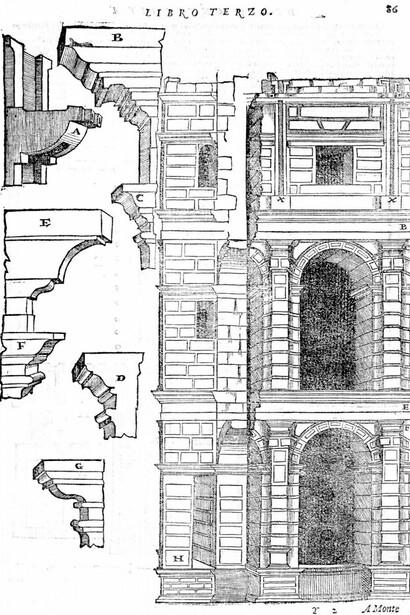 Sebastiano Serlio, building survey of the Colosseum, Terzo Libro, Venice, 1540