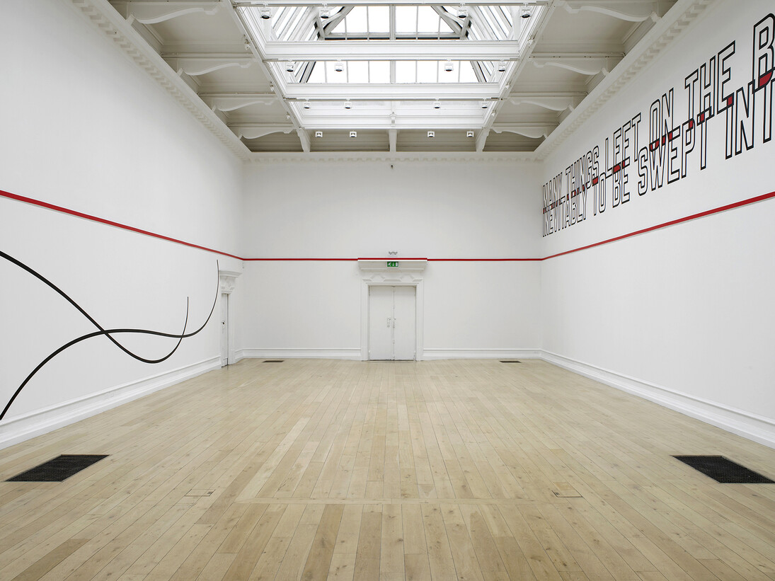 Lawrence Weiner, installation view at the South London Gallery, All in Due Course, 2014, Courtesy of
Lawrence Weiner, ARS, NY and DACS, London 2014, Photo by Andy Keate