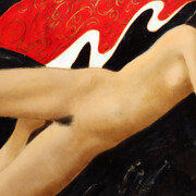 Alain Bonnefoit, Scent of a woman, exhibition painting. Courtesy of Erarta