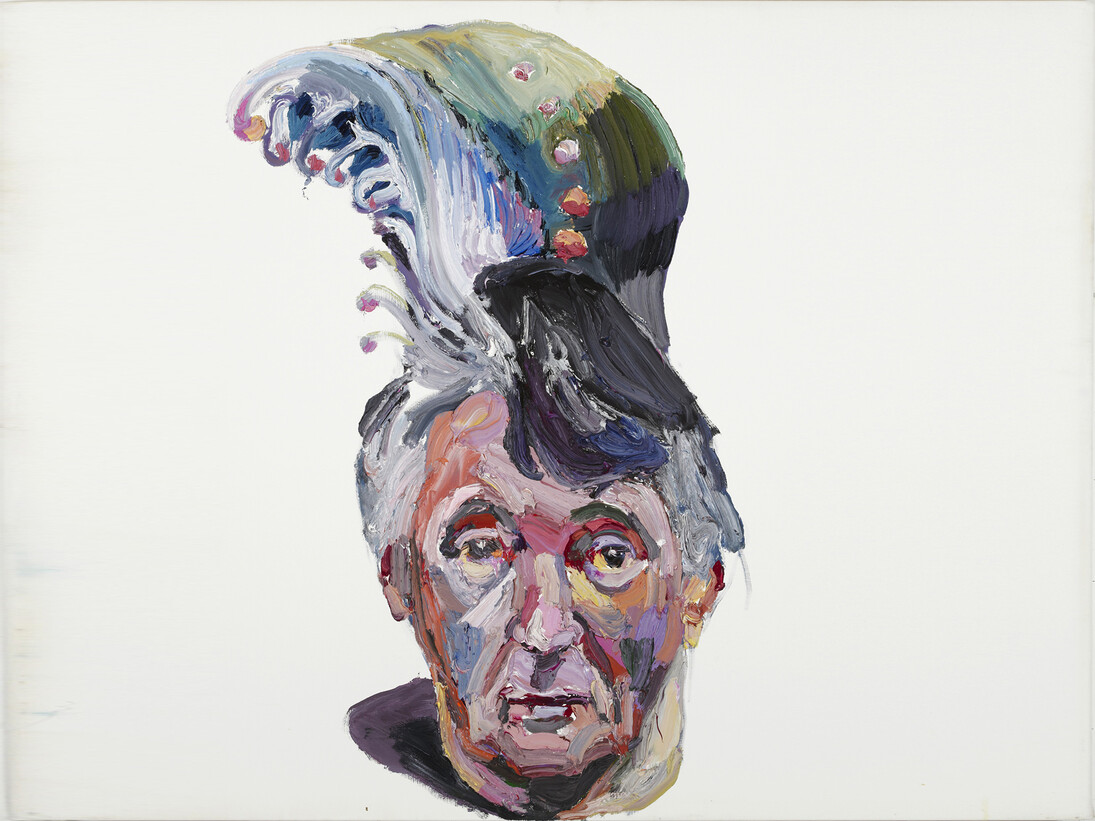 Ben Quilty, Dad with peacock hair, 2013, Oil on linen, 135 x 115 cm; 53 1/8 x 45 1/4 in
