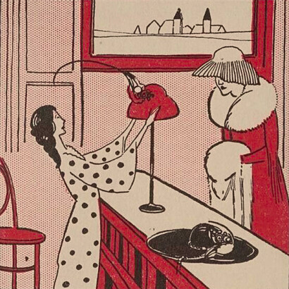 Ilustración de Jean de Bosschère para "Elsie de la piel del asno", adaptación de "Piel de asno" incluida en The Fairies Up-To-Date (1923) de Edward Anthony y Joseph Anthony