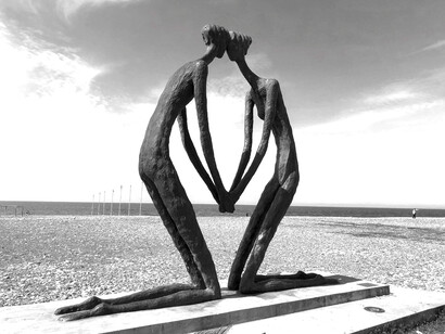 On the beach of the Black Sea in Batumi, Republic of Georgia, is a statue called Love