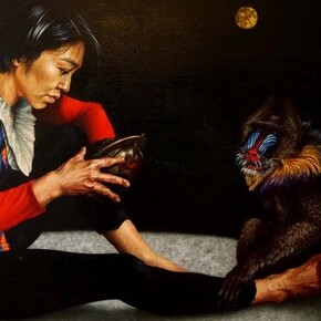 Harlequin and monkey by Bill Gillon – photo credit Joanna Stokes