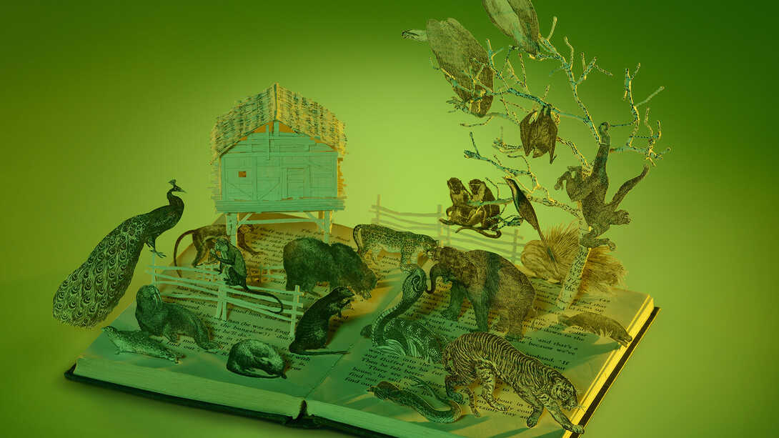 Su Blackwell, Jungle Book, 330mm w x 280mm h x 240mm d, Paper, book, lights, paper sculpture in glass and wood box