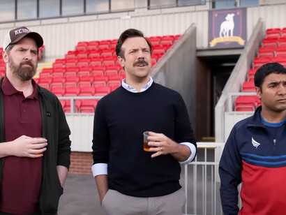 Jason Sudeikis, Brendan Hunt and Nick Mohammed from the series Ted Lasso