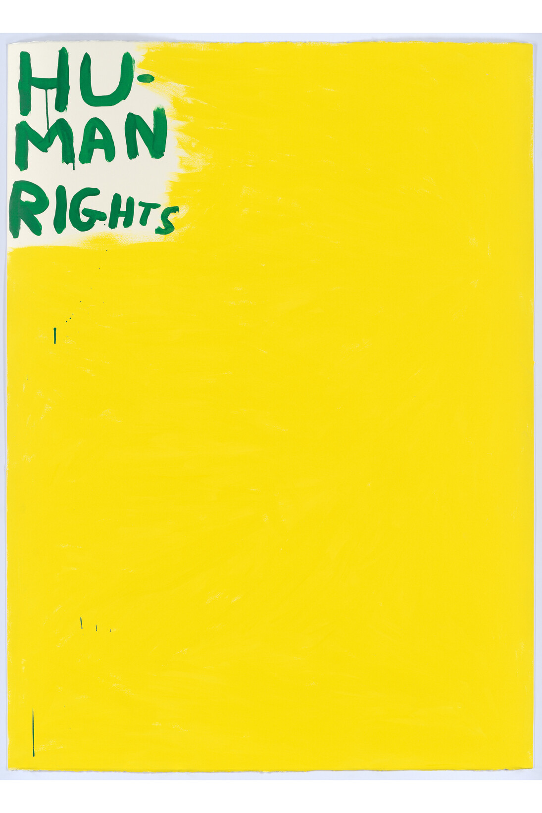 David Shrigley, Untitled (Human Rights), 2015, Acrylic on paper, 60 3/8 x 43 3/4 inches (153.4 x 111.1 cm). Courtesy the artist and Anton Kern Gallery, New York. © David Shrigley