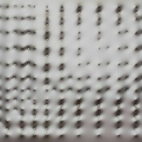 Enrico Castellani, Superficie Argento, 2008, Ex. unique, Acrylic on relief canvas, 120 x 150 cm,Photography Mark Blower, Courtesy MDC London