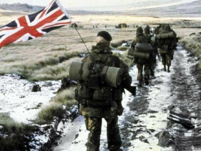 Royal marines during the Falklands War