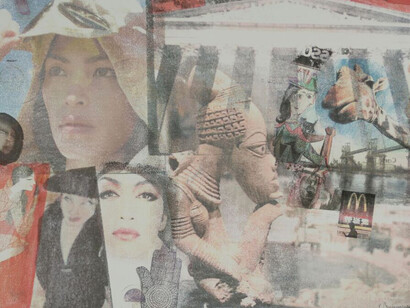 Esotico, 2007, décollage su carta intelata, 50 x 70 cm 
