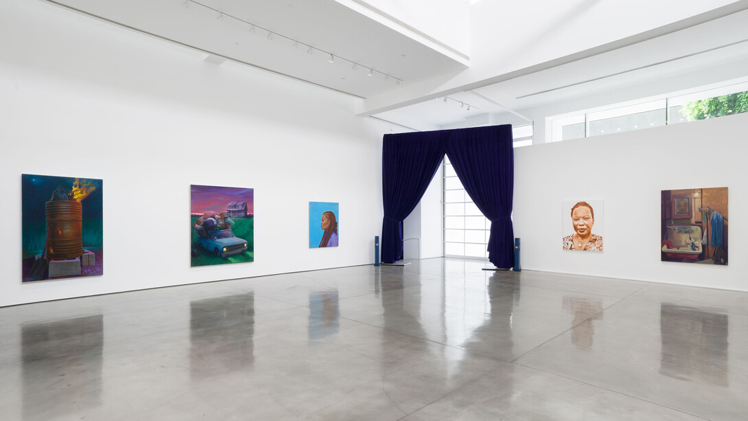 Titus Kaphar, Exhibiting forgiveness, exhibition view. Courtesy of Gagosian Gallery. Photo by Jeff McLane