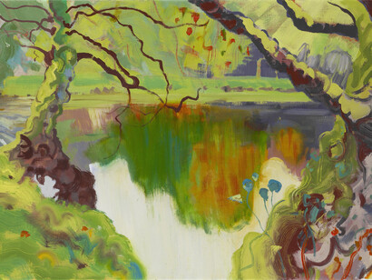 Greenish Deep, Fiona McIntyre, oil on canvas