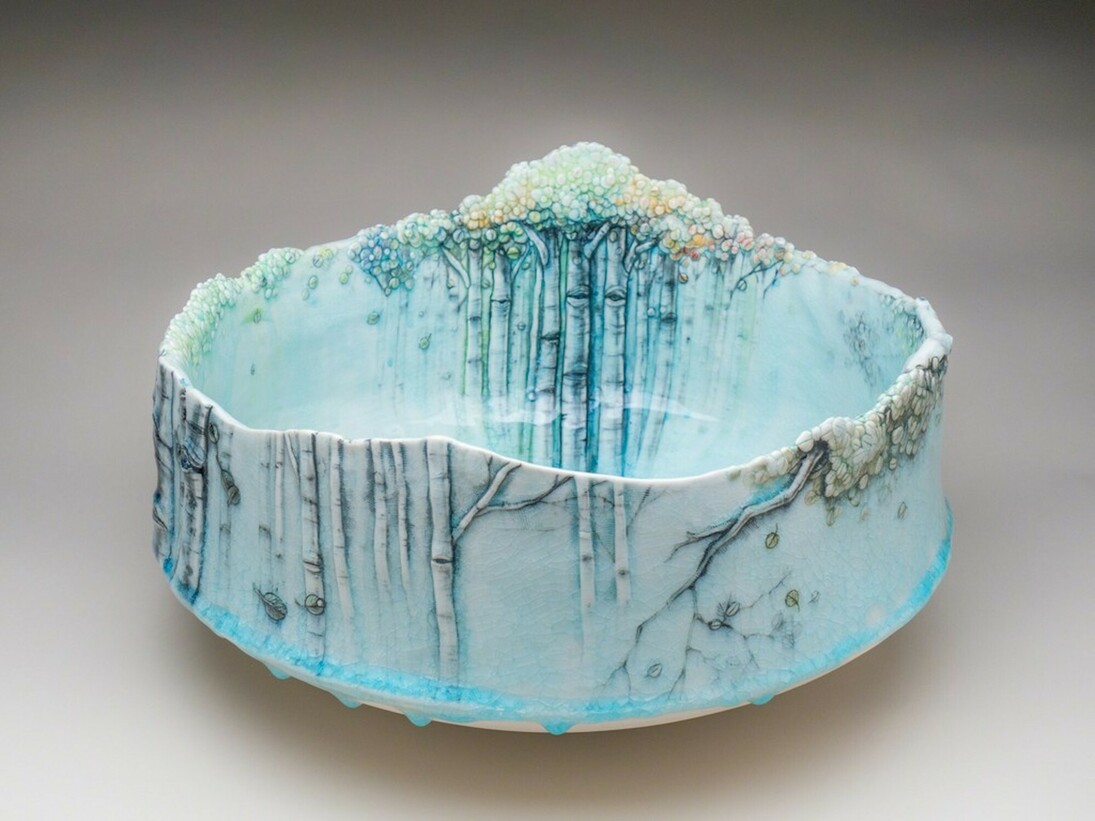 Heesoo Lee, Large Landscape Bowl, 2016. Courtesy of Jane Hartsook Gallery