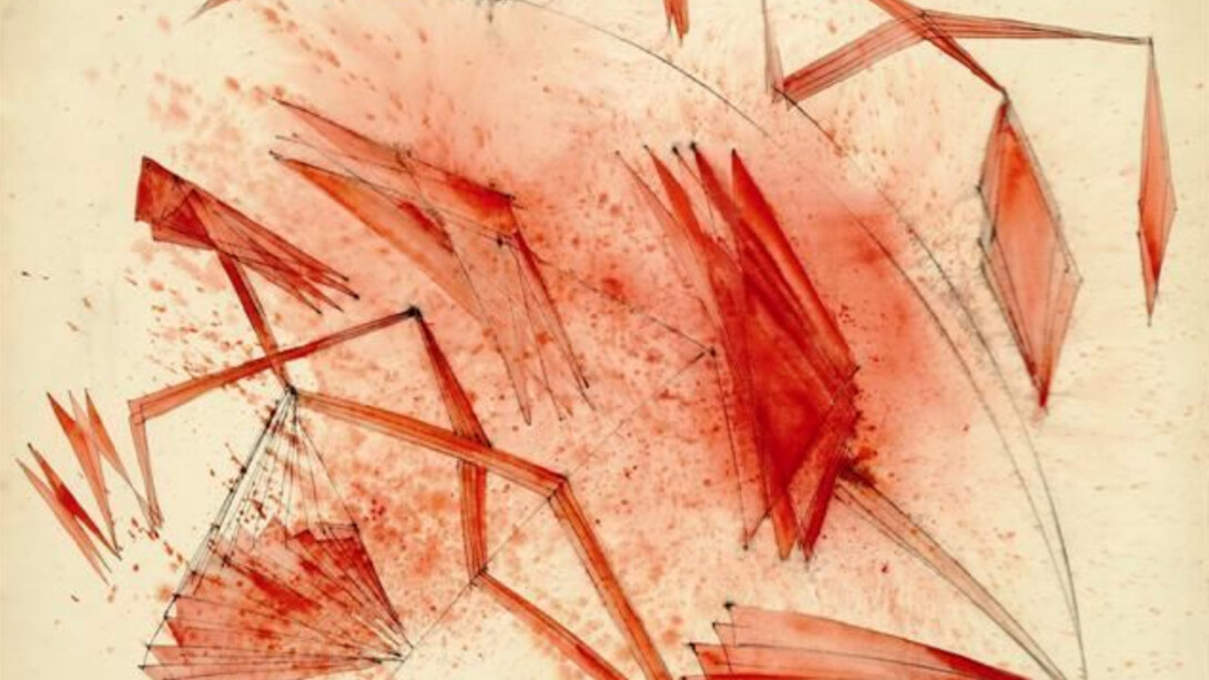 Dorothy Dehner, Red Music, 1950. Courtesy of Levis Fine Art