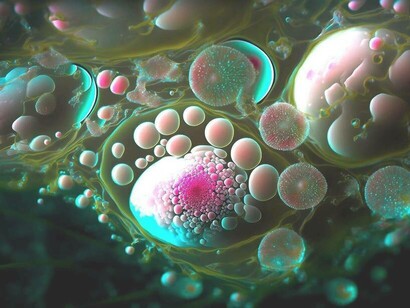 A microscopic lens of abiogenesis that shows vesicles, and primordial foam 