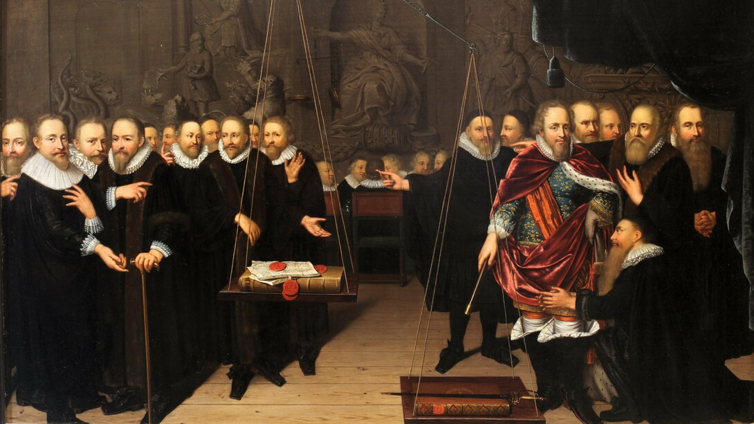 "Alegoría de la disputa teológica entre los remonstranses y sus oponentes", Abraham van der Eyk, 1721