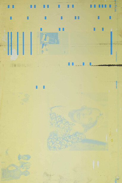 Eloise Hawser, Stocks, 09/03/14, 2014, Found lithographic plate, framed © the artist