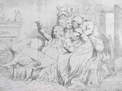 James Gillray (1757‒1815), Bandelures, 1791, Etching, 29.5 x 40 cm © Courtesy of the Warden and Scholars of New College, Oxford / Bridgeman Images