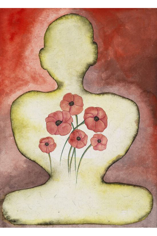 Francesco Clemente, Emblems of Transformation 53, 2014. Watercolour on paper. 29.6 x 20.9 cm / (11⅝ x 8¼ in) © the artist, image Courtesy of Francesco Clemente and Blain|Southern, Photographer: John Berens, 2014