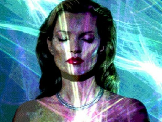 She's Light (Laser Triptych), 2013, Silkscreen set with Phosorescent and Fluroescent Inks