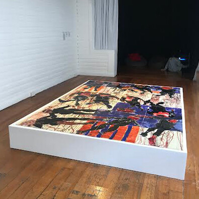 Xenia Mejía; Perfi de ciudad. Instalación y pinturas. Foto cortesía de Teorética