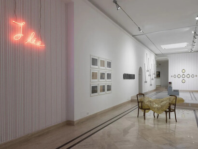 Silvia Giambrone, I lie, exhibition view. Courtesy of Richard Saltoun Gallery