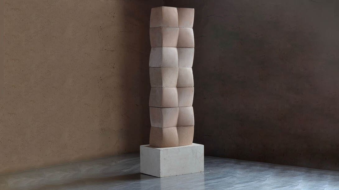 Tom Waldron,”Block Column”, Hydrostone, 25 x 8 x 5 inches