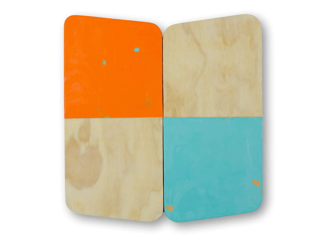 Ruth Hiller, Empty Set, 2014, pigmented beeswax on panel, 22 x 20 x 2 inches