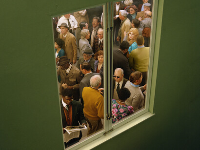 Alex Prager, Crowd #5, (Washington Square West), 2013, Archival pigment print, Courtesy the artist and Lehmann Maupin, New York and Hong Kong