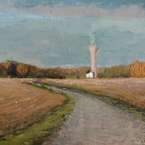 Albert Hadjiganev, "Chateau d'eau," oil on canvas, 28¾ x 39½ (73 x 100cm)