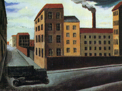 Mario Sironi, "Paesaggio urbano", dettaglio, 1921