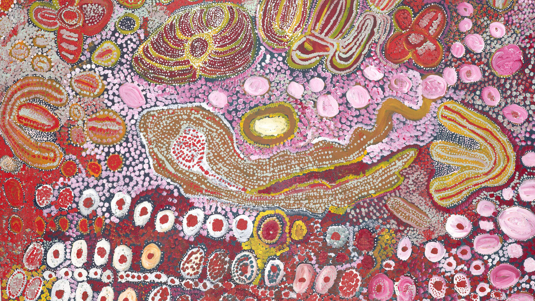 Wingu Tingima, Minyma tjuta (Seven sisters) (detalle), 2006. Cortesía de Denver Art Museum
