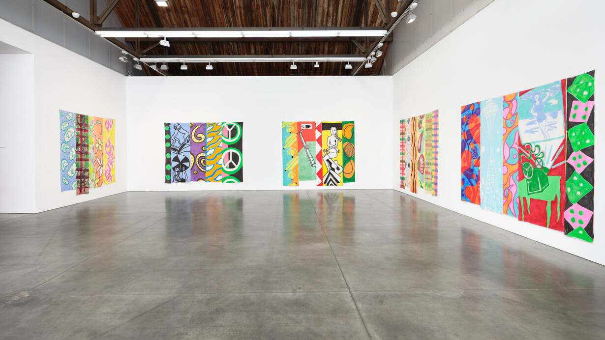 Kim MacConnel, Slice of life, exhibition view. Courtesy of Luhring Augustine Gallery