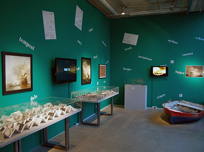 All images: Installation views of the exhibition At Peril on the Sea: Sailing Ships, Stormy Seas curated by Clive Phillpot at CHELSEA space (28 January - 20 March, 2015). Featuring works and ephemera by Marcel Broodthaers, Lawrence Weiner and Ray Johnson. Photographs by Sinéad Bligh