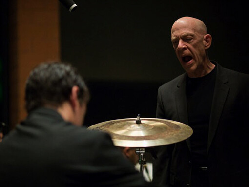 J. K. Simmons y Miles Teller en Whiplash