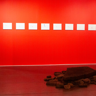 Ken Hiratsuka and Ken Hamazaki, Red rock, exhibition view. Courtesy of the Bishop Gallery
