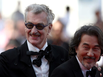 Wim Wenders e Yakusho Kôji  al Festival di Cannes 2023 