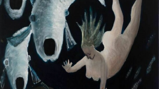 Deatil of Groupers, 2013, oil on canvas, 70 x 57 ½ inches, Courtesy Tibor de Nagy Gallery, New York