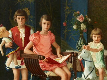 Ettore Pistoletto Olivero, Le tre figlie di Zegna (Le tre sorelle Zegna), 1929, olio su tela, 185,5 x 142,5 cm, courtesy of Mart