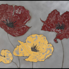Nick Moss, 4 Poppies, 2022, 49 3/8x33 3/8 inches. Courtesy the artist and Casterline|Goodman Gallery